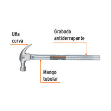 Cargar imagen en el visor de la galería, Martillo tubular pulido 16 oz uña curva, TRUPER MT-16 (16701)