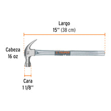 Cargar imagen en el visor de la galería, Martillo tubular pulido 16 oz uña curva, TRUPER MT-16 (16701)