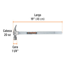 Cargar imagen en el visor de la galería, Martillo tubular pulido 20 oz alojamiento imantado uña recta TRUPER MTR-20X (16661)