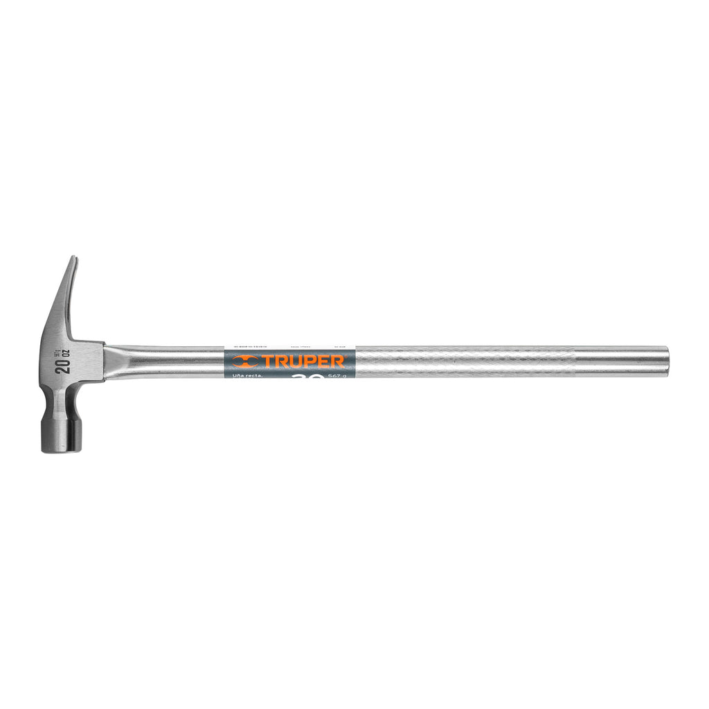 Martillo tubular pulido 20 oz uña recta, TRUPER MTR-20 (16703)