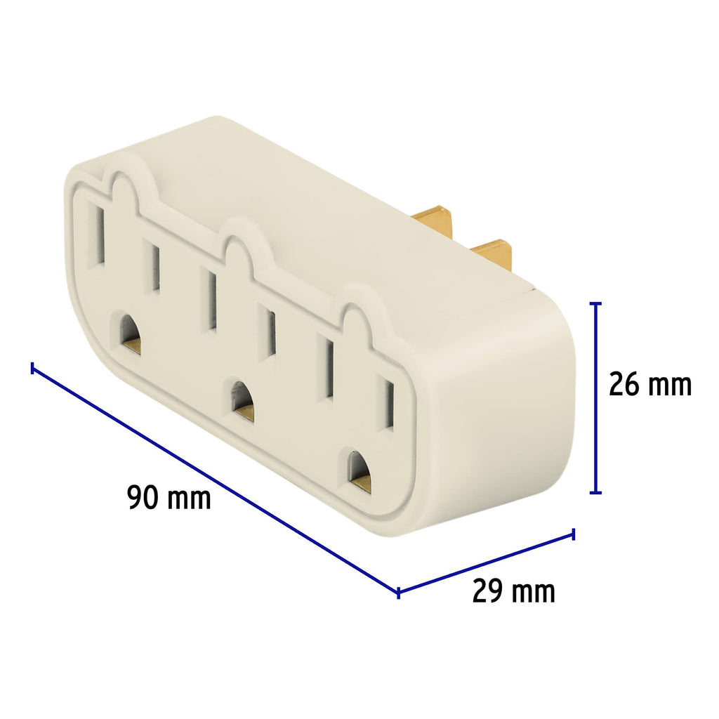 Multicontacto triple aterrizado, barra, VOLTECK MUL-320 (46810)