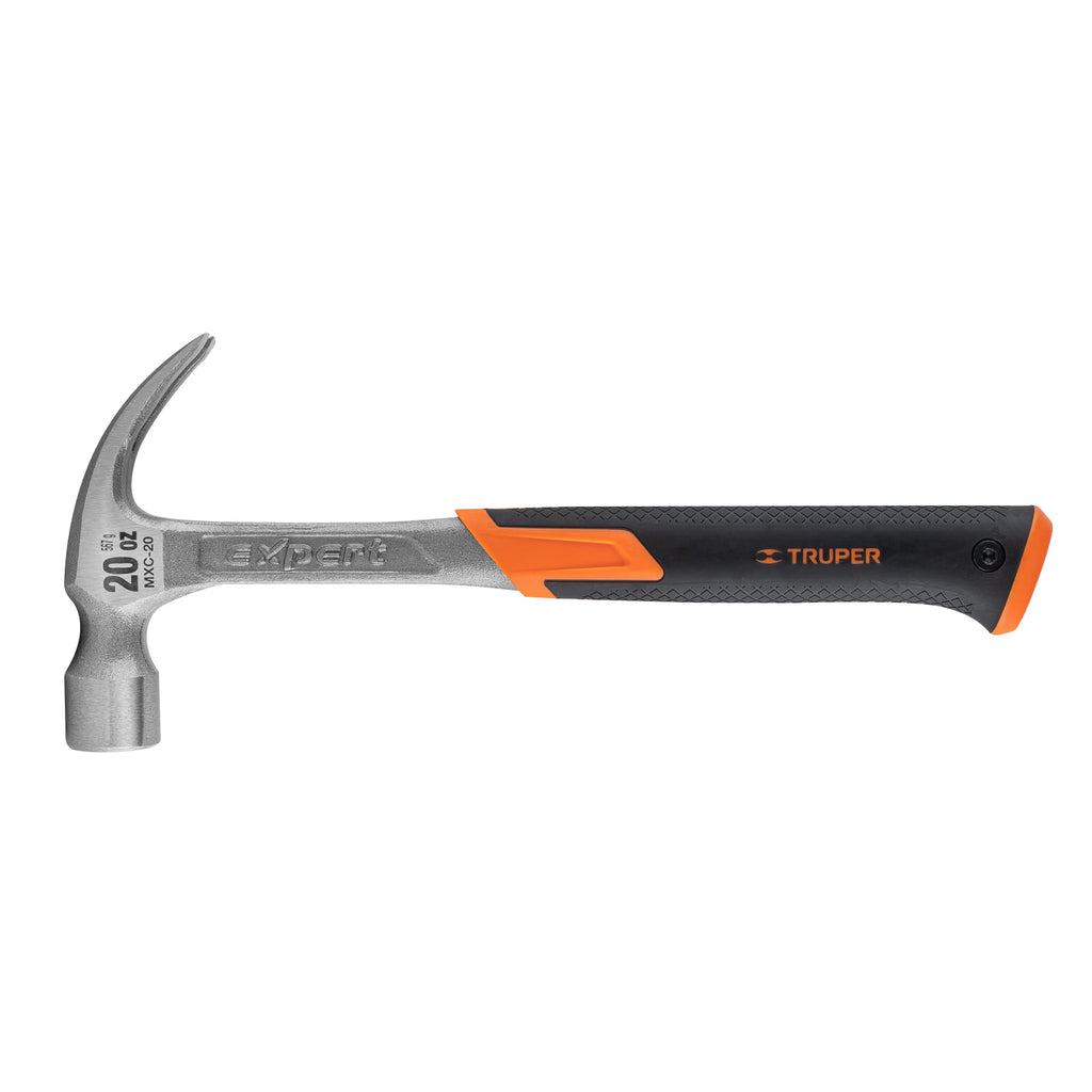 Martillo forjado 20 oz uña curva, mango con neopreno, TRUPER Expert MXC-20 (16820)