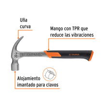 Cargar imagen en el visor de la galería, Martillo forjado 20 oz uña curva, mango con neopreno, TRUPER Expert MXC-20 (16820)