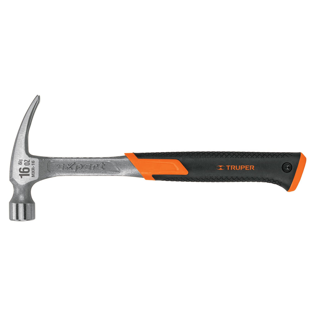 Martillo forjado 16 oz uña recta, mango con neopreno, TRUPER Expert MXR-16 (17857)