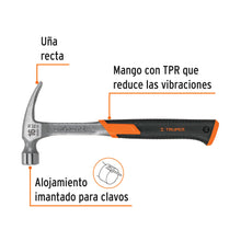 Cargar imagen en el visor de la galería, Martillo forjado 16 oz uña recta, mango con neopreno, TRUPER Expert MXR-16 (17857)