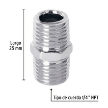 Cargar imagen en el visor de la galería, Niple acero, cuerda 1/4 NPT, PRETUL NIPLE-P (27025)