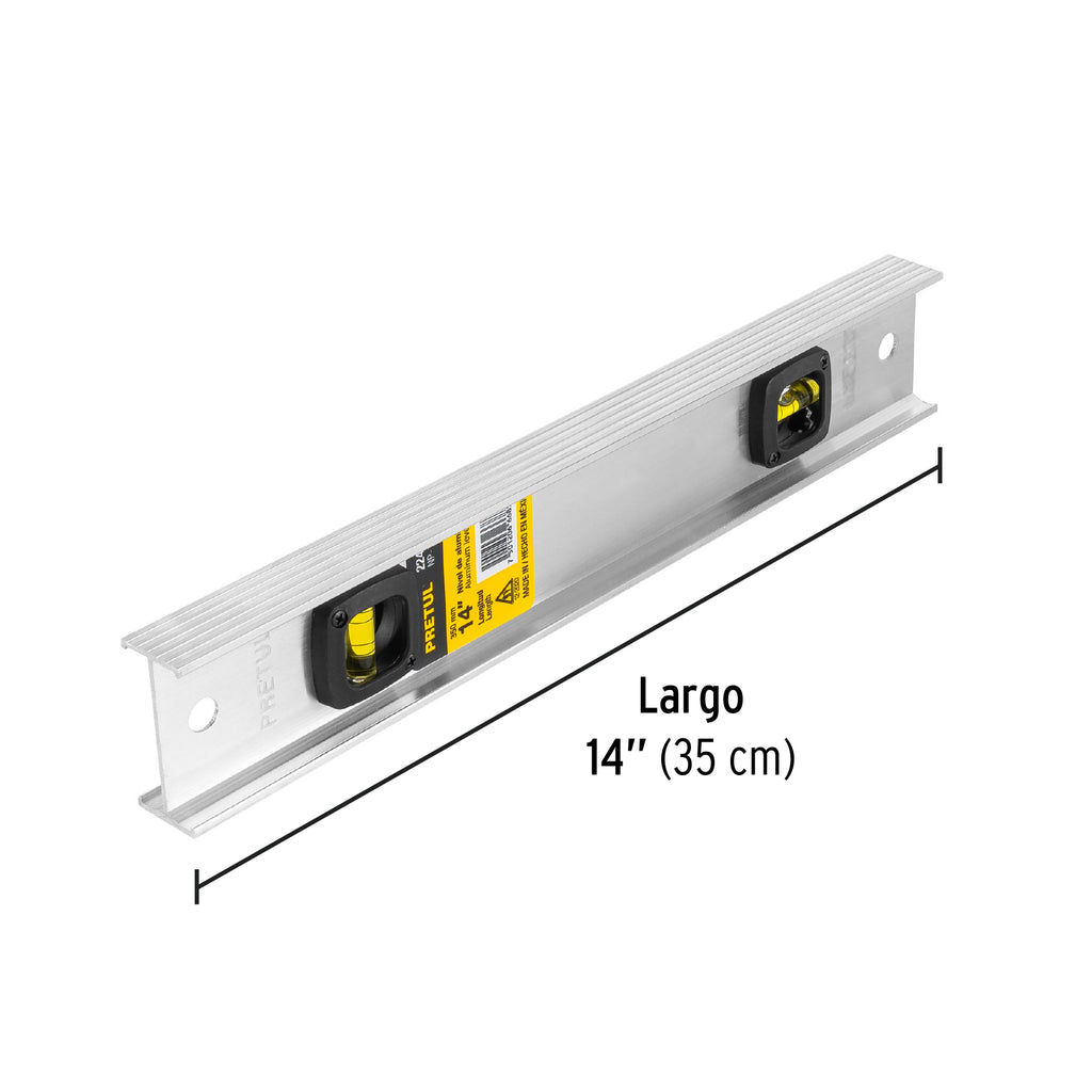 Nivel de 14" con cuerpo de aluminio, PRETUL  NP-14P (22456)