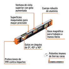 Cargar imagen en el visor de la galería, Nivel profesional magnético de 18&quot; c/protección TPR, TRUPER Expert NP-18X (14625)