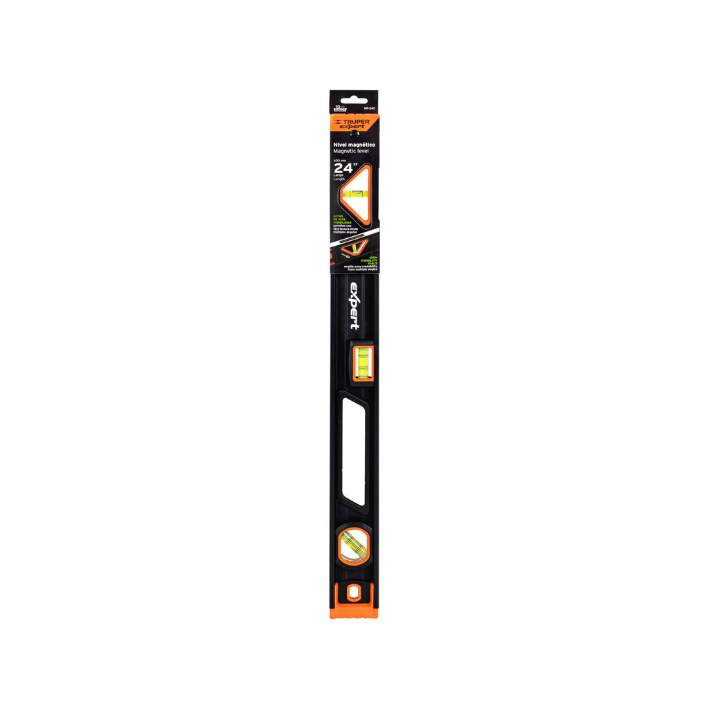 Nivel profesional magnético de 24" c/protección TPR, TRUPER Expert NP-24X (14626)