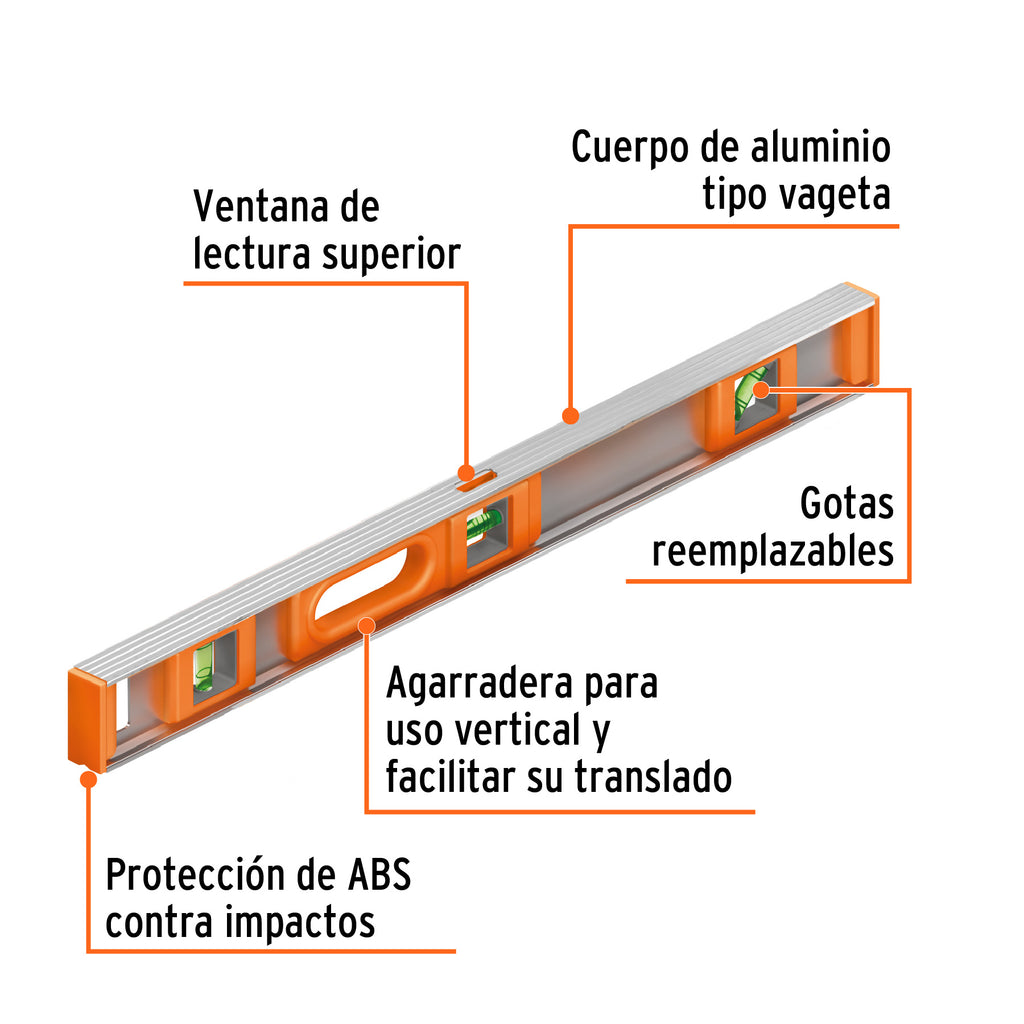 Nivel profesional de 24" con protección de ABS, TRUPER NP-24 (17036)