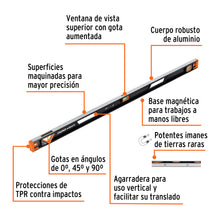 Cargar imagen en el visor de la galería, Nivel profesional magnético de 48&quot; c/protección TPR, TRUPER Expert NP-48X (14629)