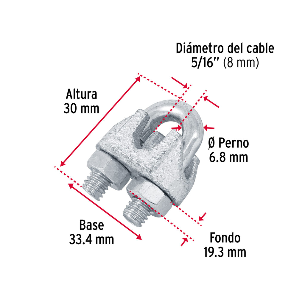 Nudos (perros) de hierro p/cable de 5/16", FIERO NUDO-5/16 (44085)