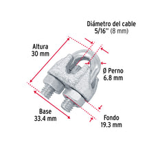 Cargar imagen en el visor de la galería, Nudos (perros) de hierro p/cable de 5/16&quot;, FIERO NUDO-5/16 (44085)