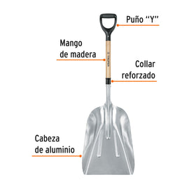 Pala sanitaria cabeza #15-1/2 aluminio, puño 