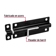 Cargar imagen en el visor de la galería, Pasador de barril 5&quot; de acero acabado negro, HERMEX PAS-56 (43696)