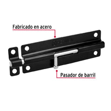 Cargar imagen en el visor de la galería, Pasador de barril 6&quot; de acero acabado negro, HERMEX PAS-66 (43697)