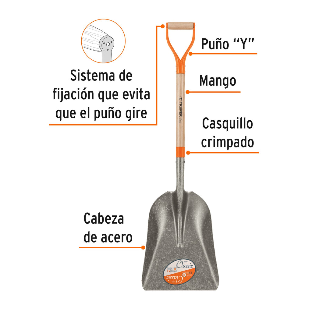 Pala carbonera Classic, puño "Y", TRUPER PCAY (17158)