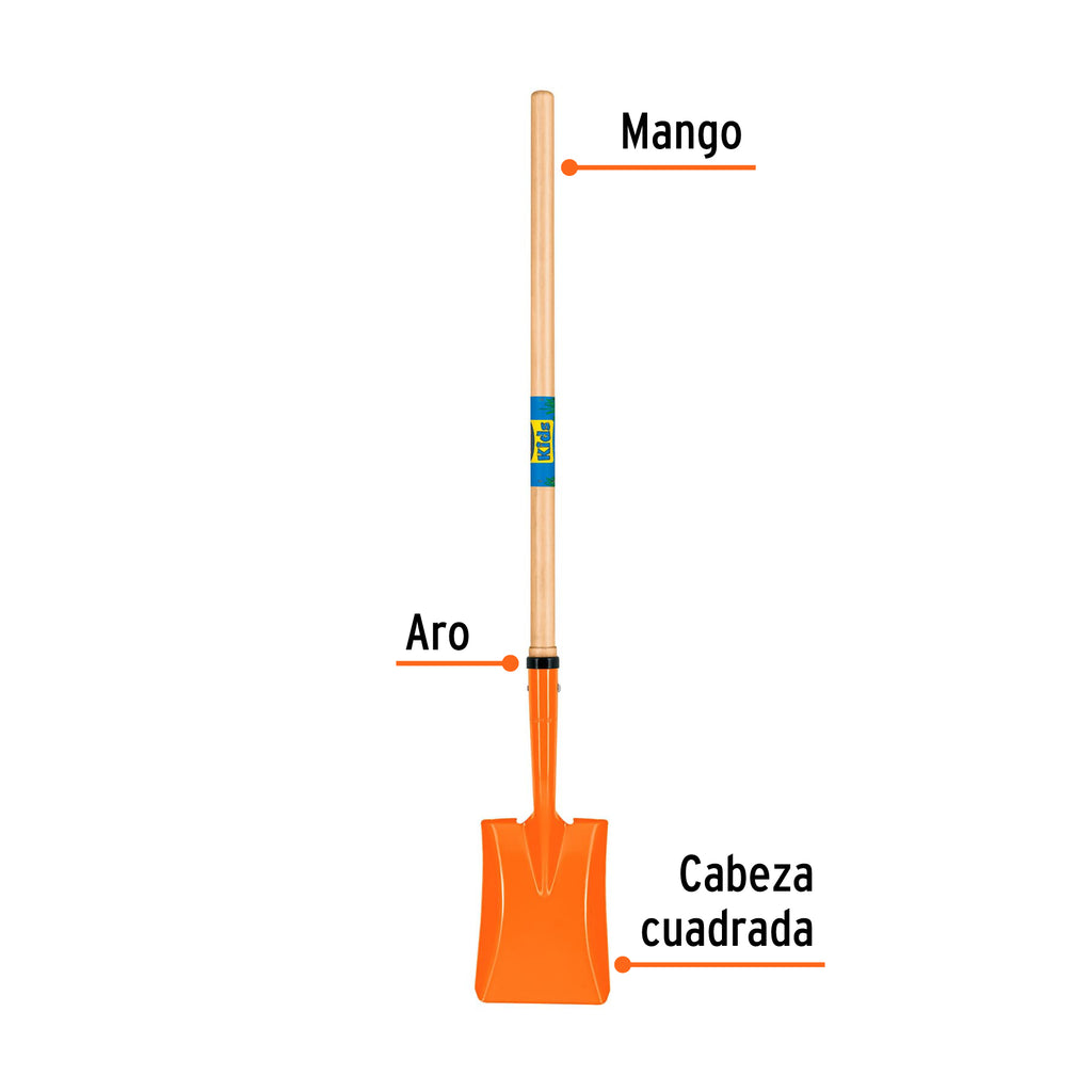 Pala cuadrada para niños con mango de 30", TRUPER PCL-KID (19712)