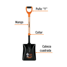 Cargar imagen en el visor de la galería, Pala cuadrada #4 T-2000 tipo español, puño &quot;Y&quot;, TRUPER PCS-4P (17202)