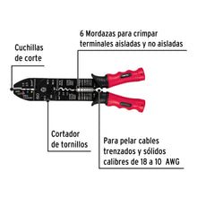 Cargar imagen en el visor de la galería, Pinza 9&quot; pela cables, 18 a 10 AWG, PRETUL PE-CA-9P (22710)