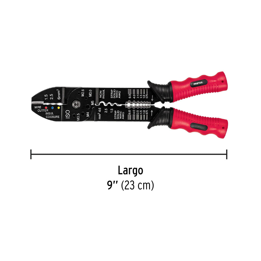 Pinza 9" pela cables, 18 a 10 AWG, PRETUL PE-CA-9P (22710)