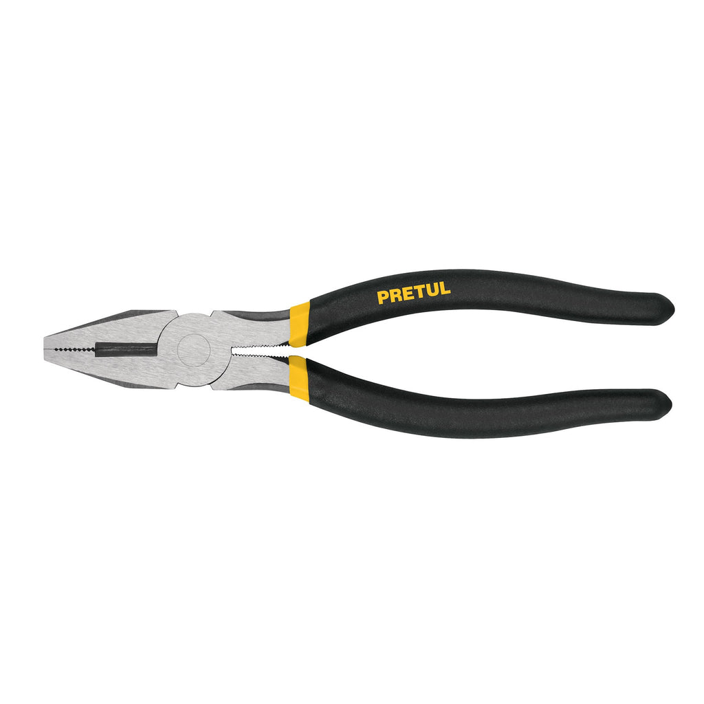 Pinza para electricista 8" mango de vinil, a granel, PRETUL  PEL-8PG (22708)