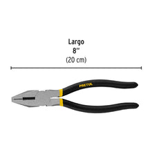 Cargar imagen en el visor de la galería, Pinza para electricista 8&quot; mango de PVC, PRETUL PEL-8P (22609)