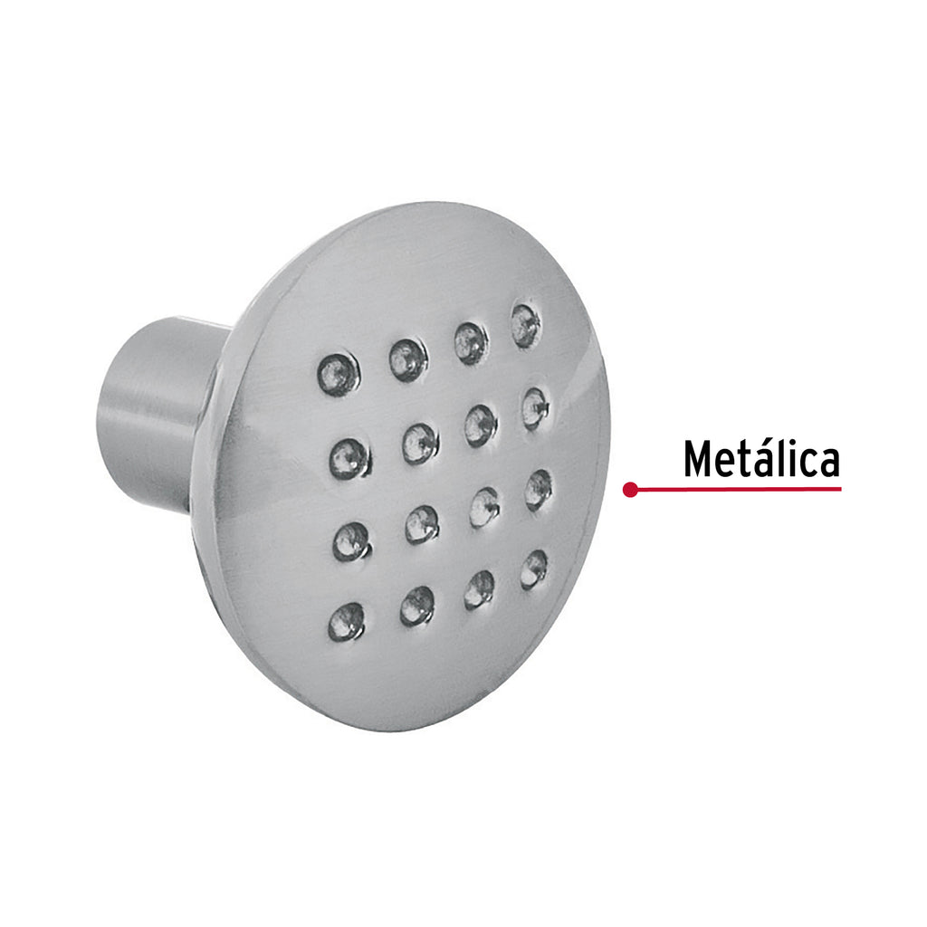 Perilla para mueble metálica estilo "Contempo", níquel satinado, HERMEX PER-011 (43805)