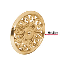 Cargar imagen en el visor de la galería, Perilla para muebles metálica estilo &quot;Colonial&quot;, acabado latón brillante, HERMEX PER-052 (43816)