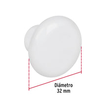 Cargar imagen en el visor de la galería, Perilla para mueble cerámica blanca, HERMEX PER-B (43820)