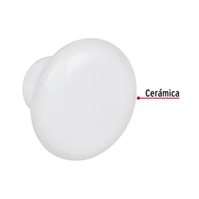 Cargar imagen en el visor de la galería, Perilla para mueble cerámica blanca, HERMEX PER-B (43820)