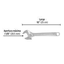 Cargar imagen en el visor de la galería, Llave ajustable (perico) 10&quot; cromada, PRETUL PET-10P (21816)