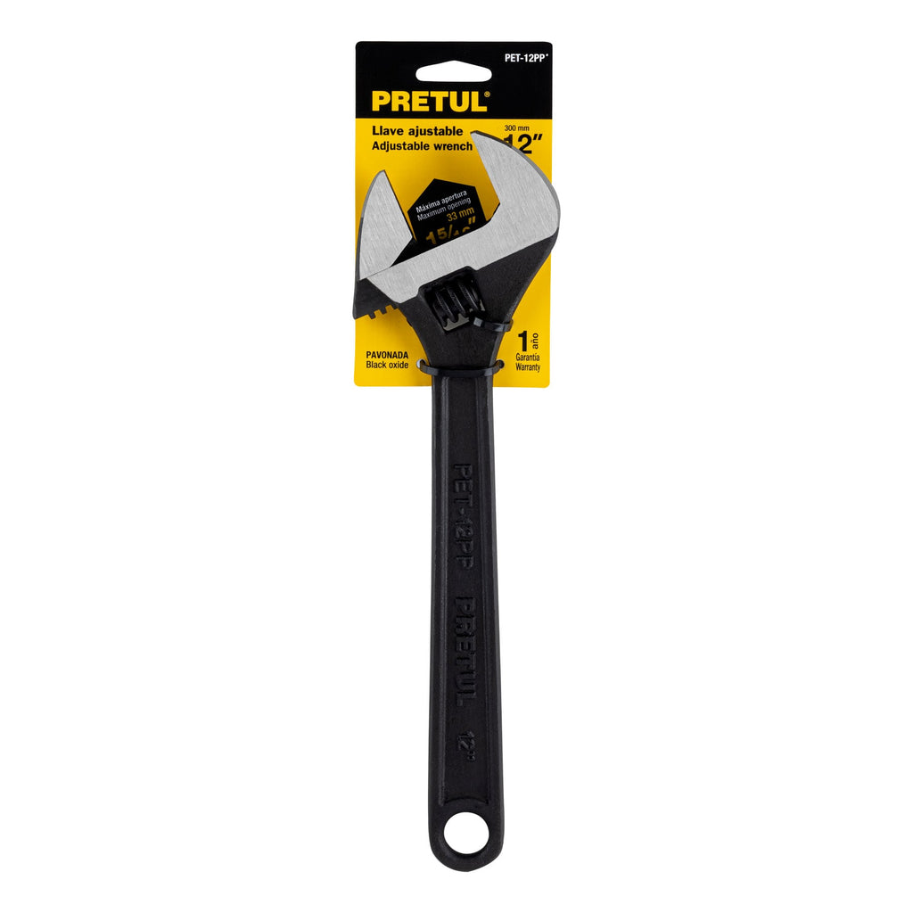 Llave ajustable (perico) 12" pavonada, PRETUL PET-12PP (21825)