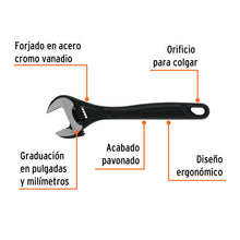 Cargar imagen en el visor de la galería, Llave perica 12&quot; profesional pavonada, TRUPER Expert PET-12 (15503)