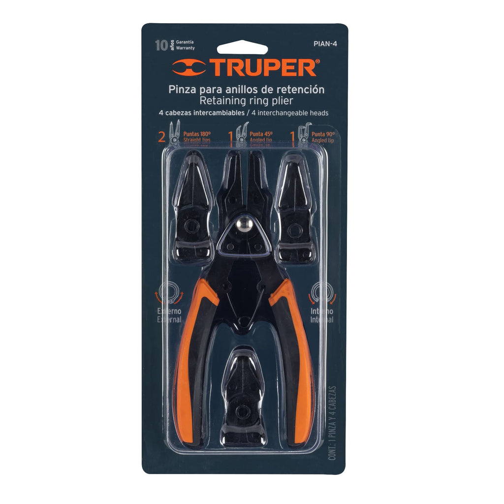 Pinza para anillos de retención 6" 4 cabezas intercambiables PIAN-4 (17355)