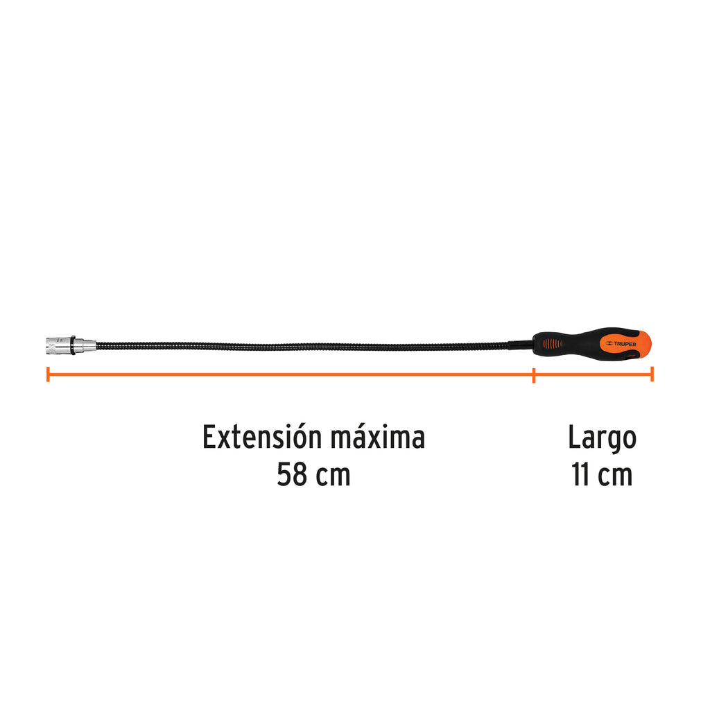 Imán flexible de acero con LED, 3 kg, TRUPER PICK-UPL (15326)