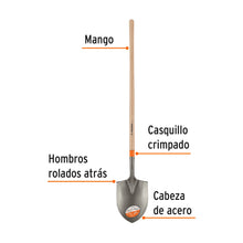 Cargar imagen en el visor de la galería, Pala irrigación Classic, cerrada, mango largo 49&quot;, TRUPER PIR-A (17186)