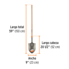 Cargar imagen en el visor de la galería, Pala irrigación Classic, cerrada, mango largo 49&quot;, TRUPER PIR-A (17186)