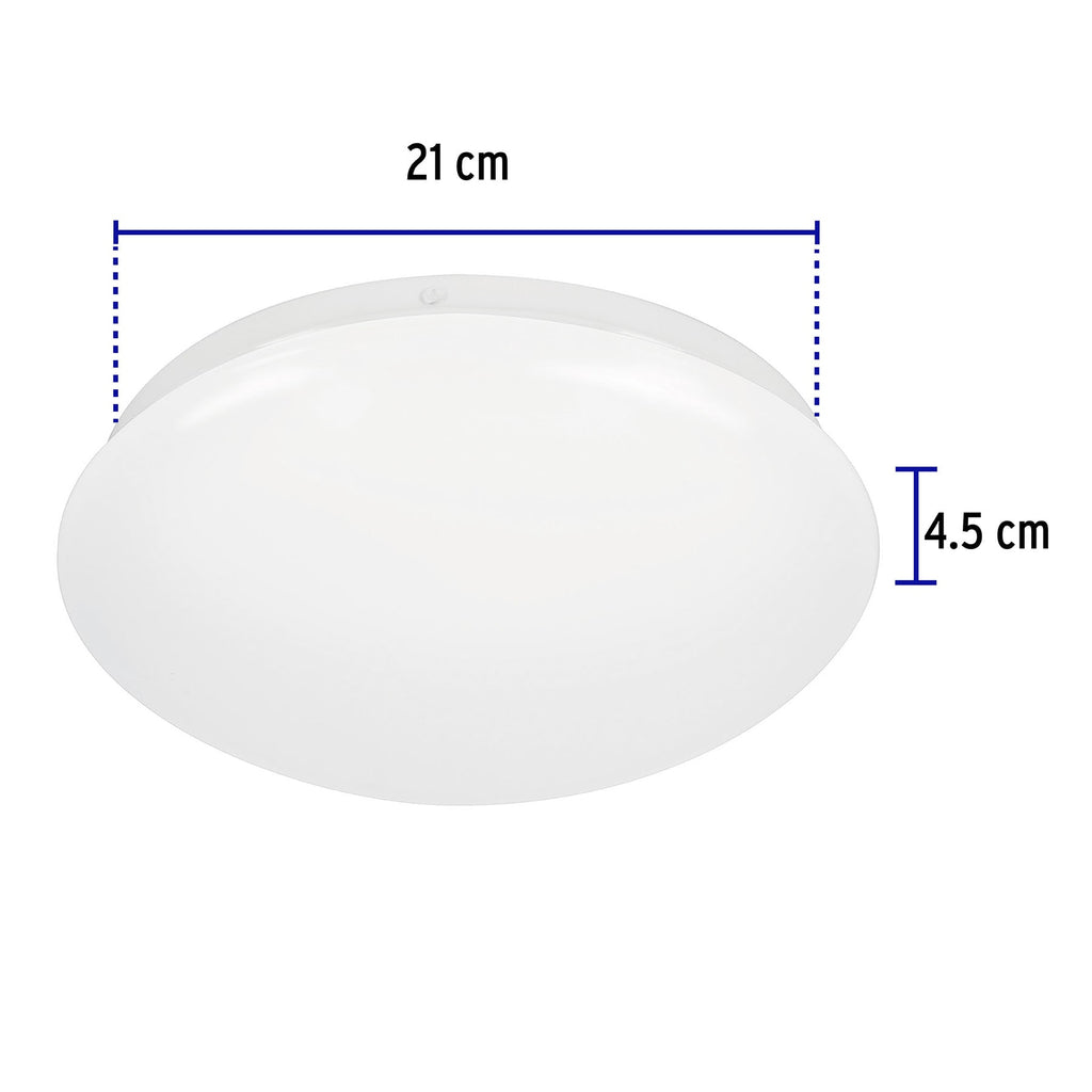 Luminario de LED 8 W tipo plafón luz de día, VOLTECK PLA-100L (47374)