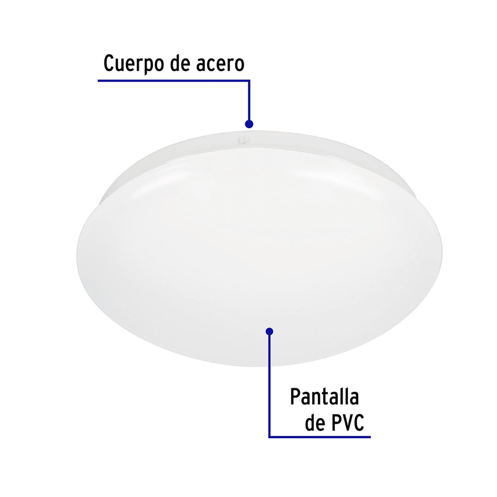 Luminario de LED 8 W tipo plafón luz de día, VOLTECK PLA-100L (47374)