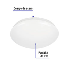 Cargar imagen en el visor de la galería, Luminario de LED 8 W tipo plafón luz de día, VOLTECK PLA-100L (47374)