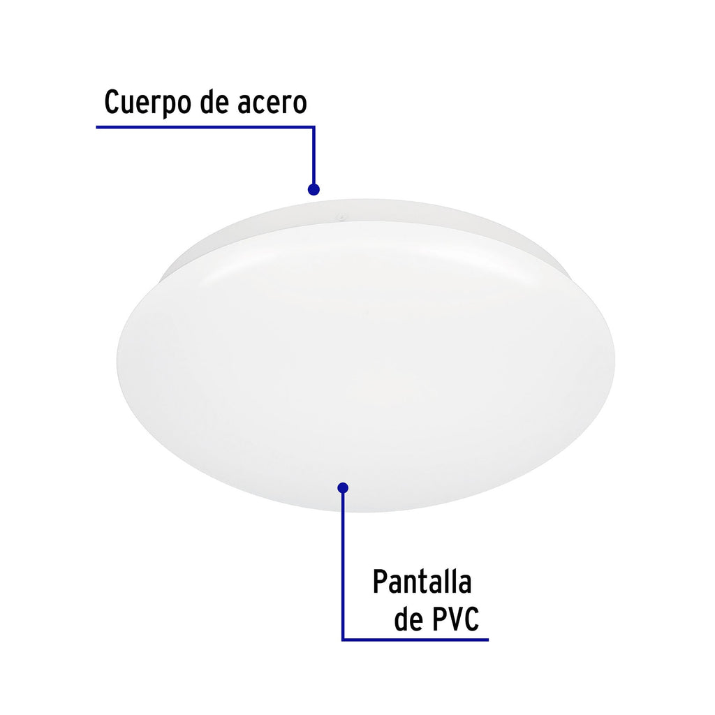 Luminario de LED 15 W tipo plafón luz de día, VOLTECK PLA-101L (47375)