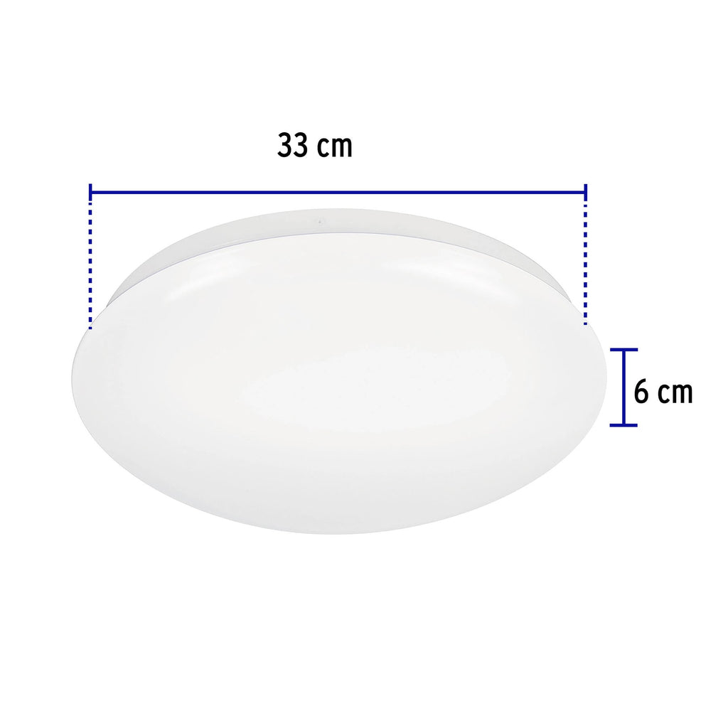 Luminario de LED 18 W tipo plafón luz de día, VOLTECK PLA-102L (47376)