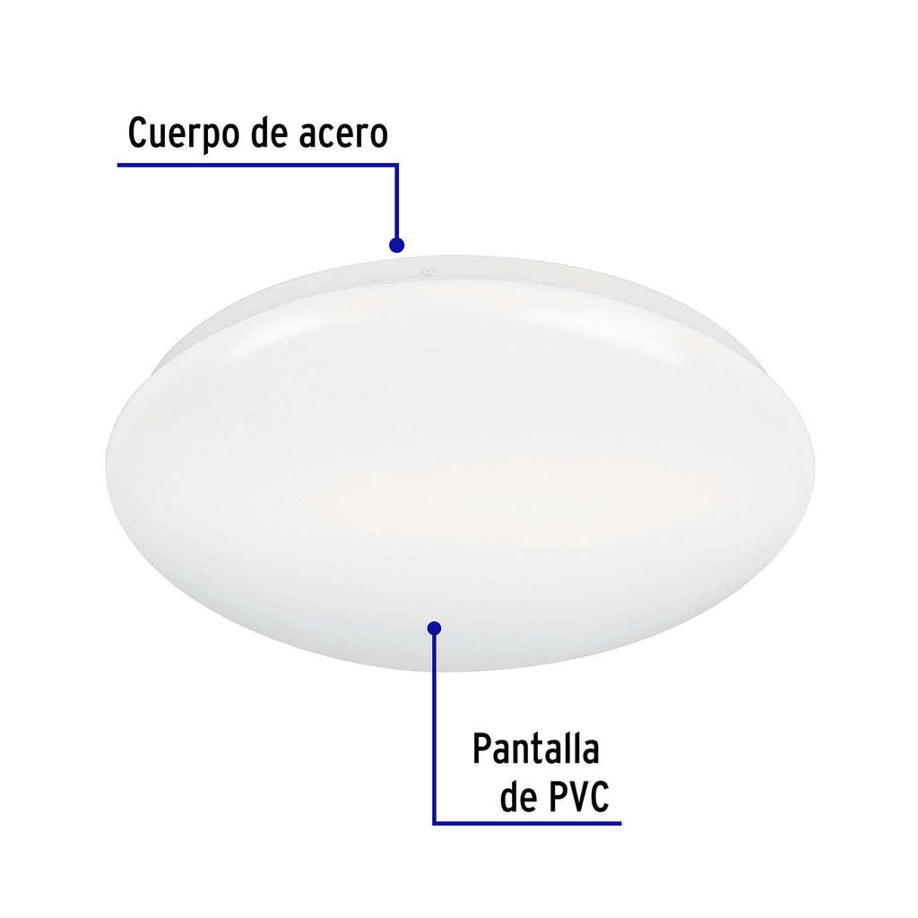 Luminario de LED 22 W tipo plafón luz de día, VOLTECK PLA-103L (47377)