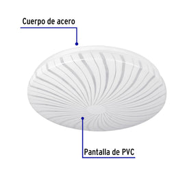 Luminario LED 8 W tipo plafón decorativo luz de día, VOLTECK PLA-301L (46015)
