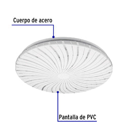Luminario LED 18 W tipo plafón decorativo luz cálida, VOLTECK PLA-303LC (48210)