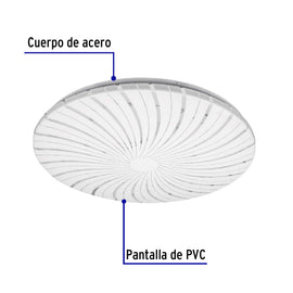 Luminario LED 22 W tipo plafón decorativo luz cálida, VOLTECK PLA-304LC (48211)