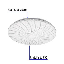 Luminario LED 22 W tipo plafón decorativo luz de día, VOLTECK PLA-304L (46018)