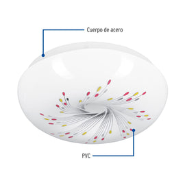 Luminario LED 15 W plafón decorativo espiral luz día, VOLTECK PLA-402L (43173)