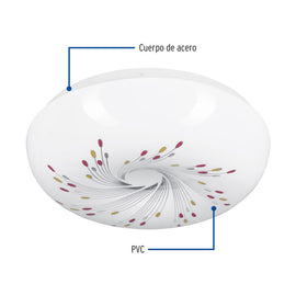 Luminario LED 18 W plafón decorativo espiral luz día, VOLTECK PLA-403L (43174)